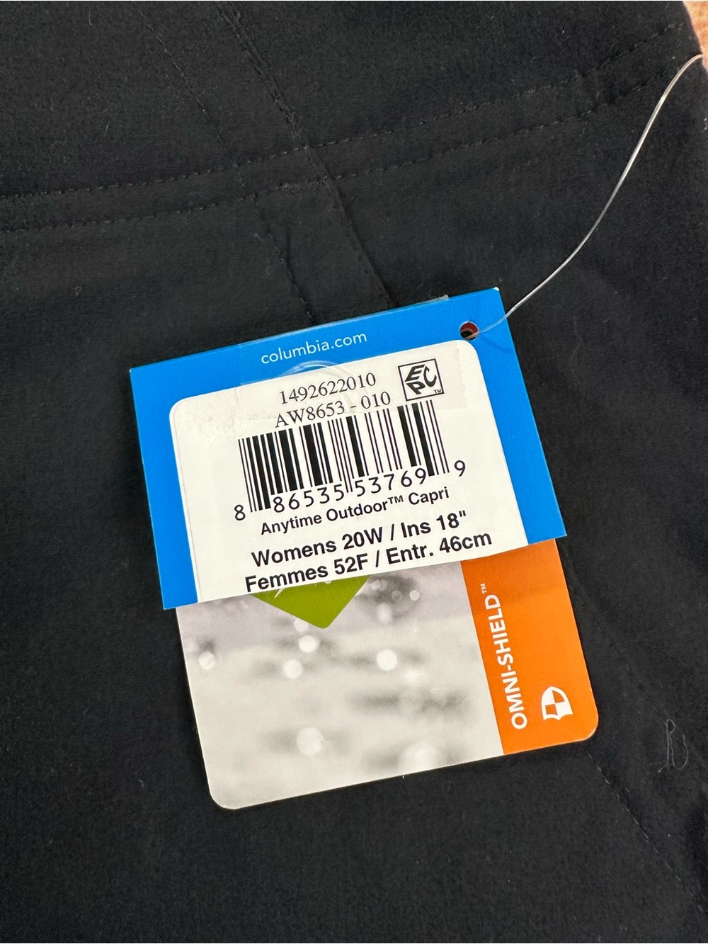 NWT Columbia Women’s Anytime Outdoor Capri Black Size 20W - Picture 3 of 15